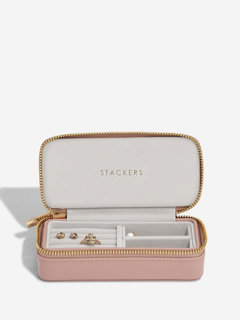Patent Rose Medium Travel Jewellery Box