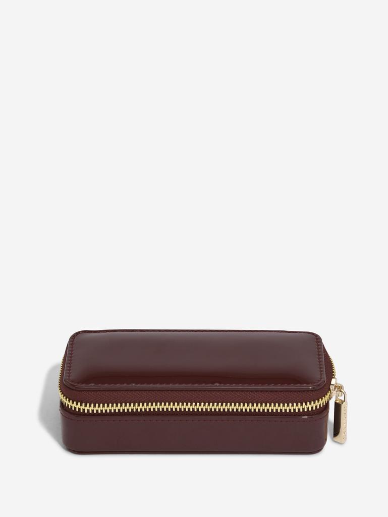 Patent Cherry Medium Travel Jewellery Box