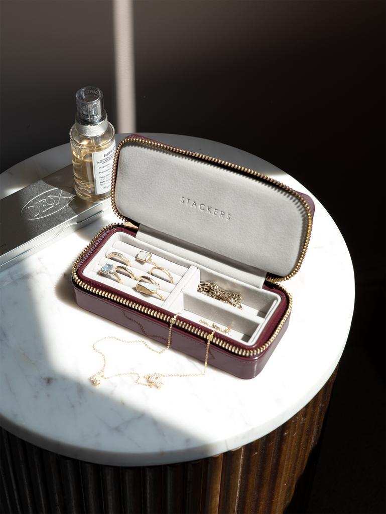 Patent Cherry Medium Travel Jewellery Box