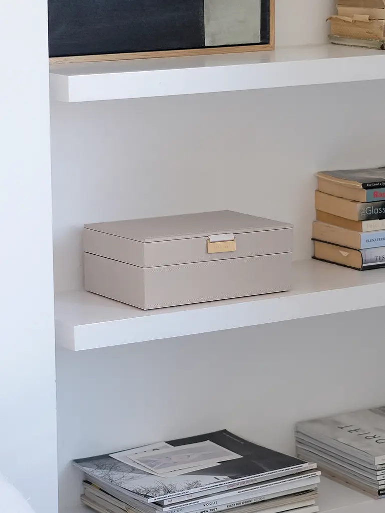 Taupe Classic Jewellery Box Set of 2 With Accessories