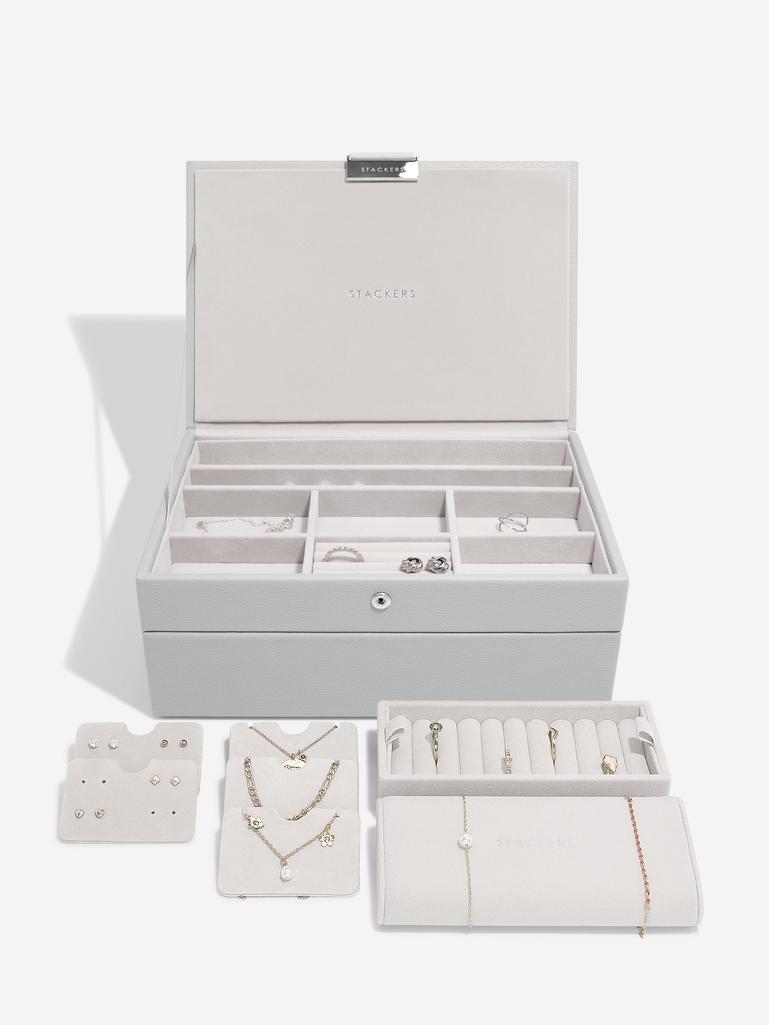 Pebble Grey Classic Jewellery Box Set of 2 With Accessories