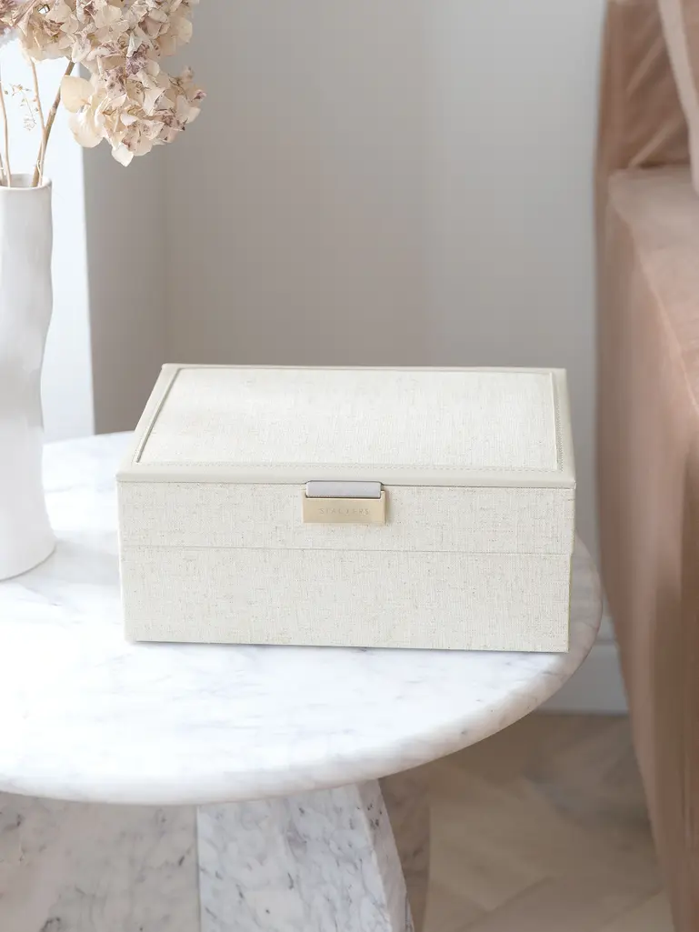 Oatmeal & Linen Classic Jewellery Box Set of 2 With Accessories