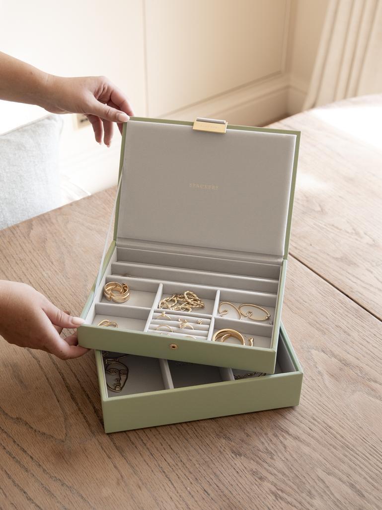 Sage Green Classic Jewellery Box Set of 2 With Accessories