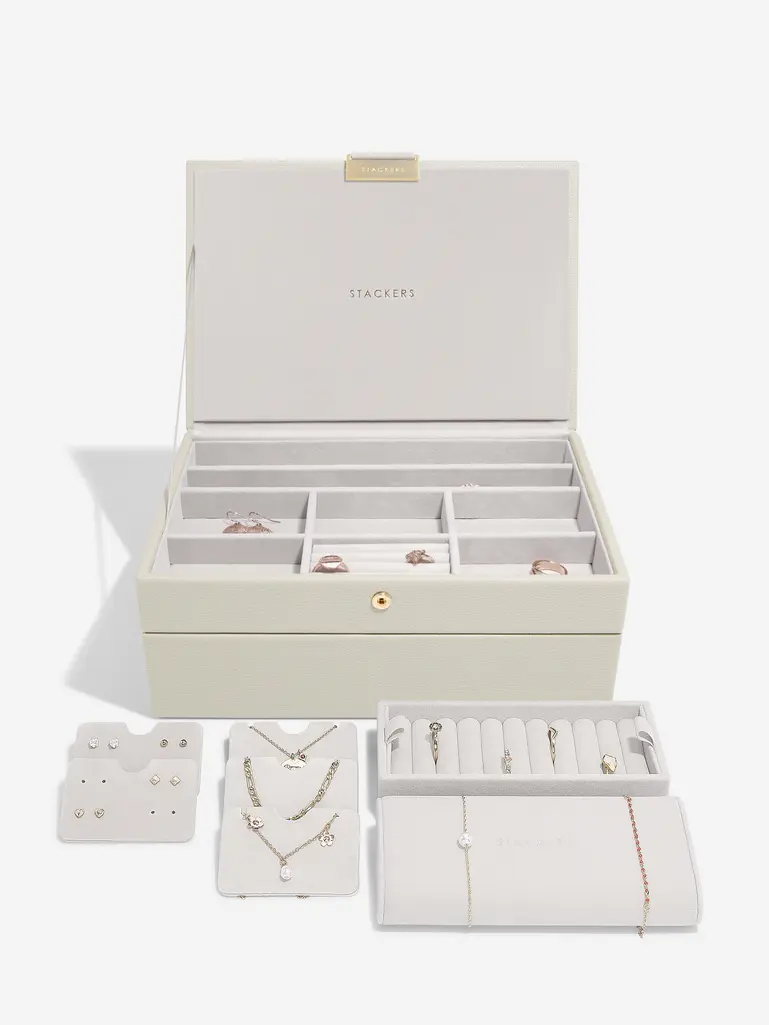 Oatmeal Classic Jewellery Box Set of 2 With Accessories