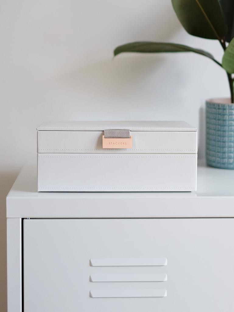 White & Rose Gold Classic Jewellery Box Set of 2 With Accessories