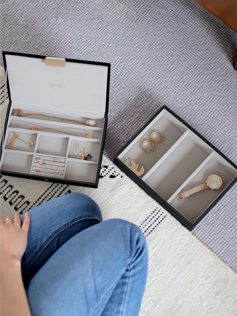 Black Classic Jewellery Box Set of 2 With Accessories