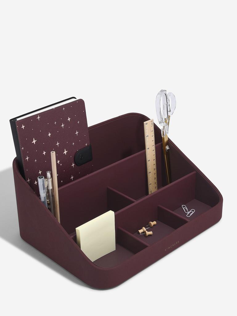Garnet Red Desk Organiser