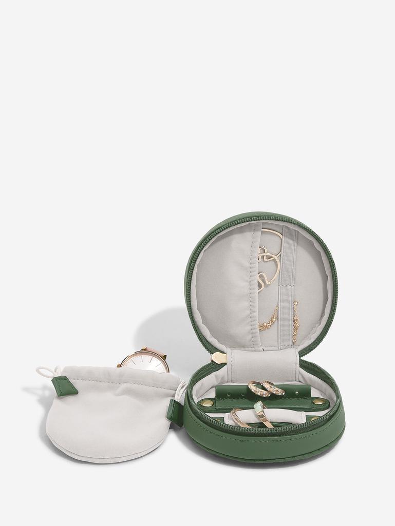 Emerald Round Travel Jewellery Box
