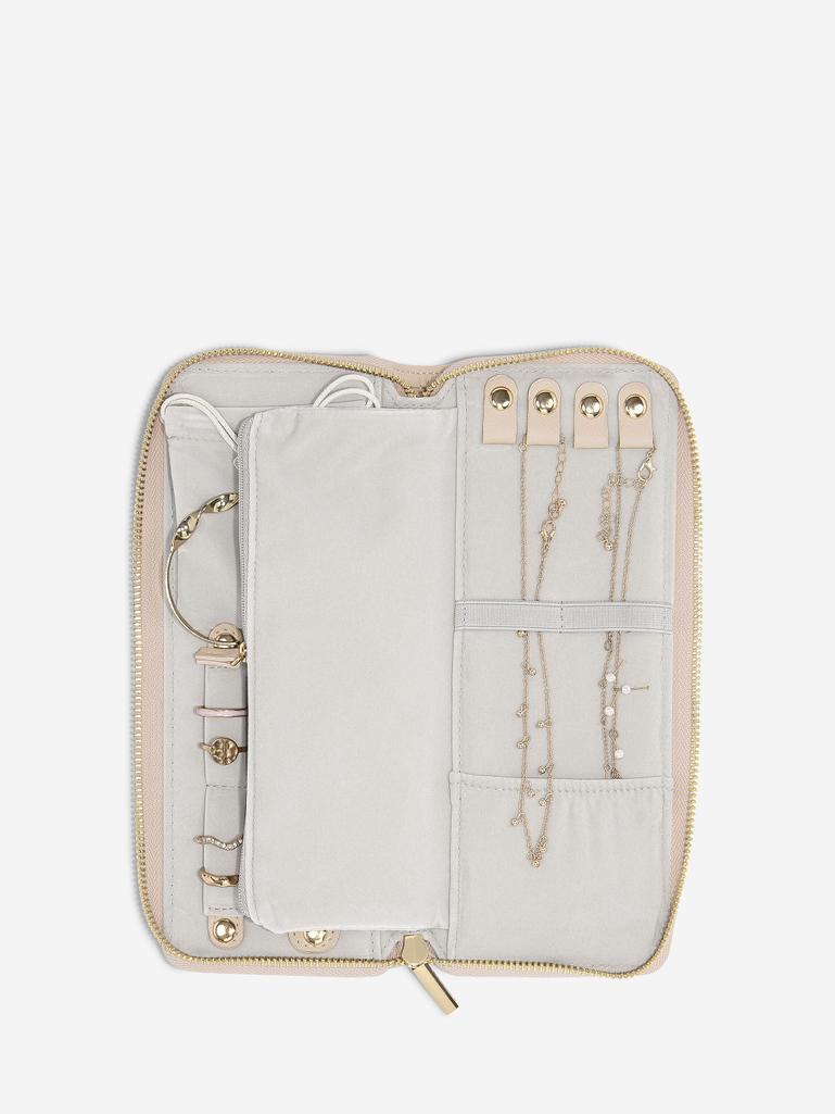 Blush Woven Jewellery Roll