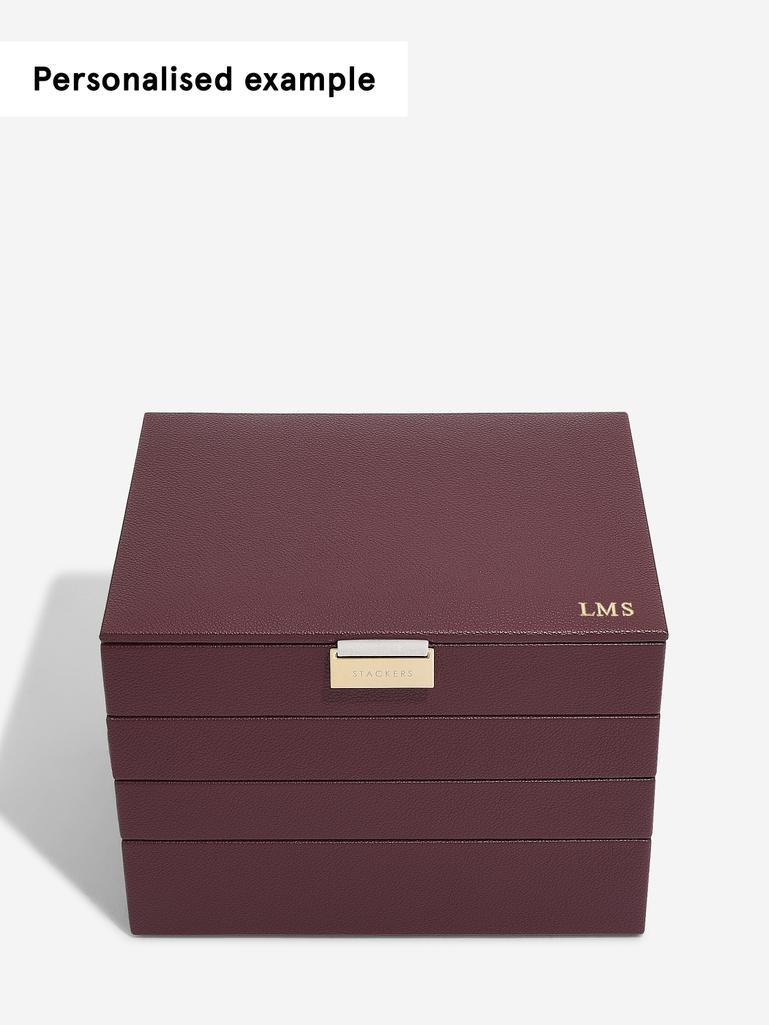 Burgundy Classic Jewellery Box Set of 4