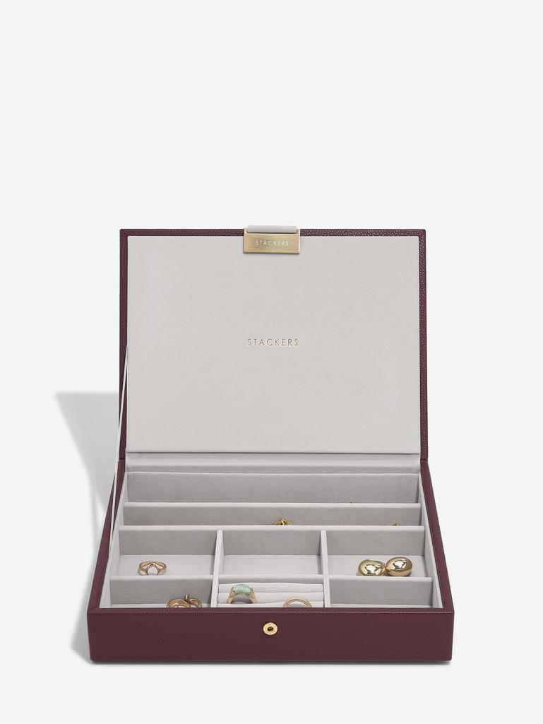 Burgundy Classic Jewellery Box Set of 4