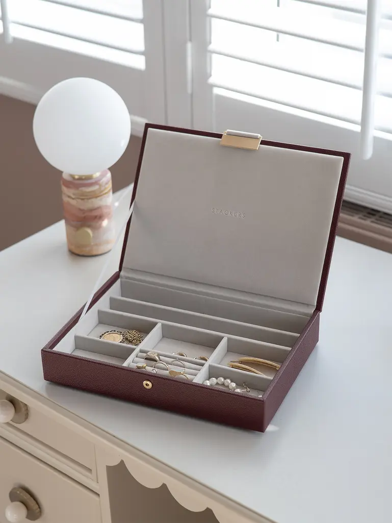 Burgundy Classic Jewellery Box Lid