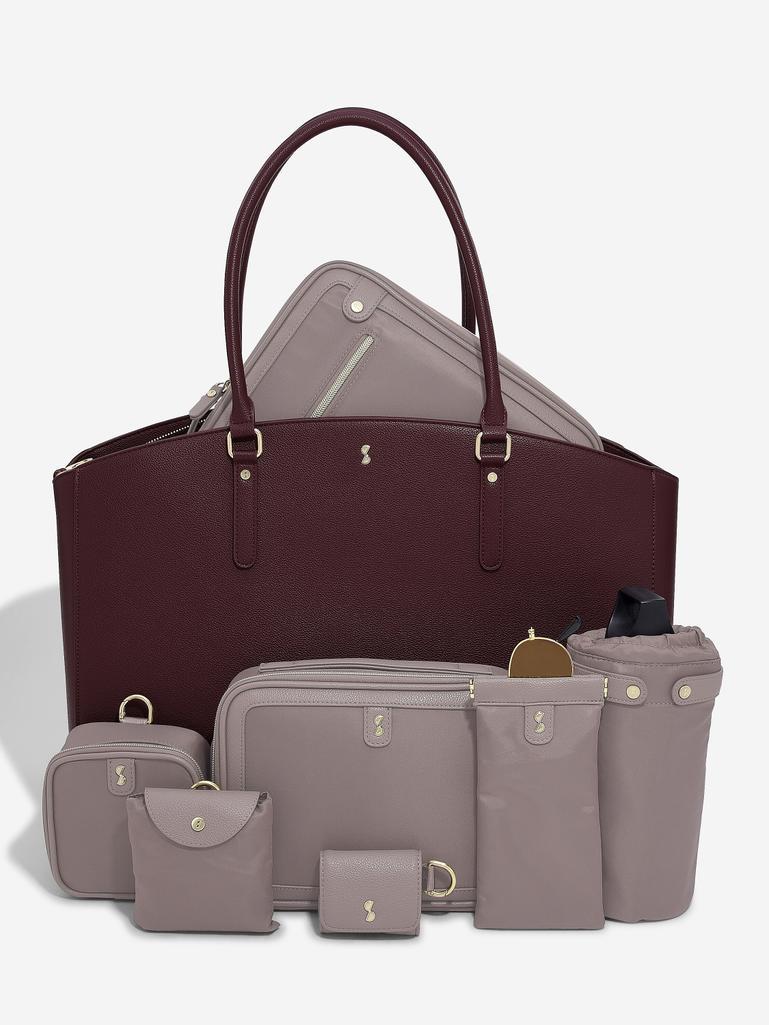 Burgundy Work Tote & Accessories Set