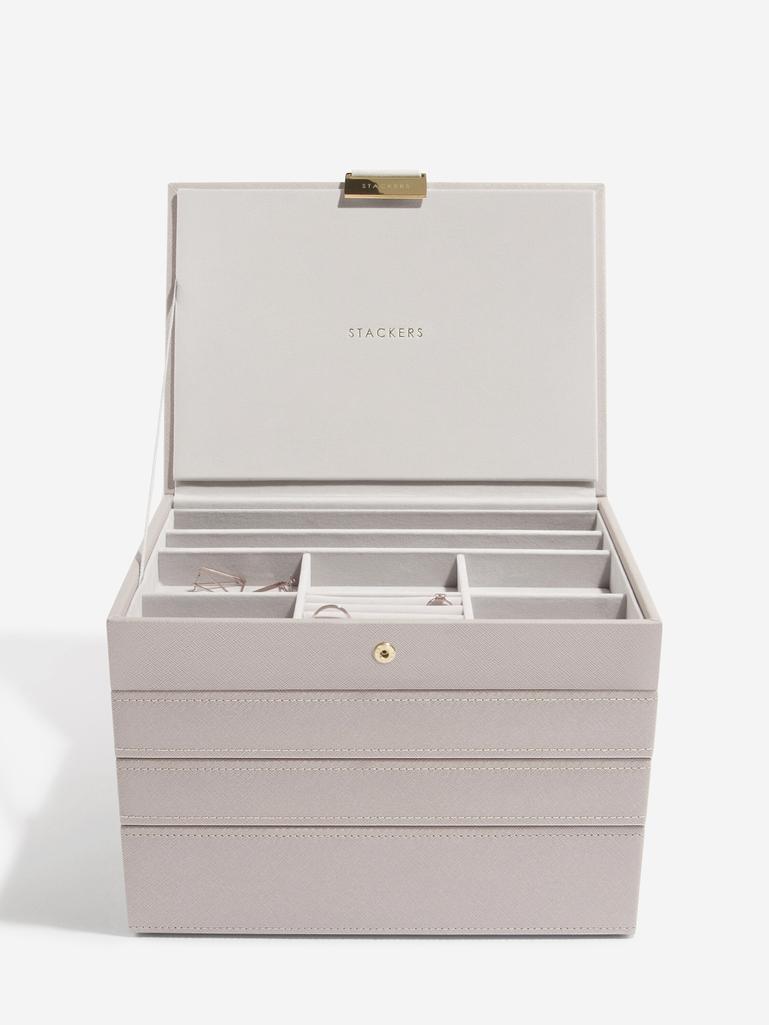 Taupe Raffia Classic Jewellery Box Set of 4