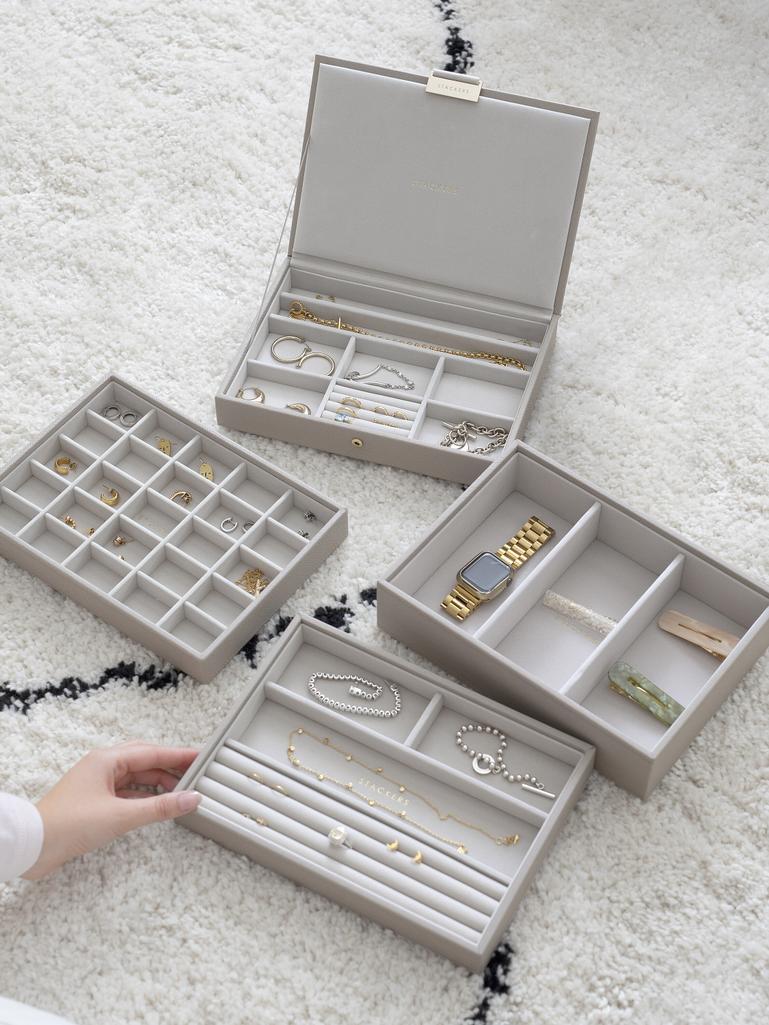 Taupe Raffia Classic Jewellery Box Set of 4