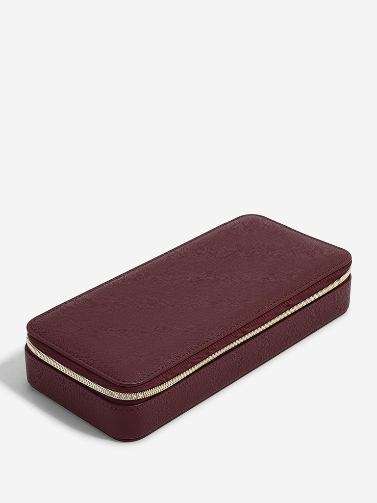 Abbott Lyon X Stackers Burgundy Zipped Jewellery Box
