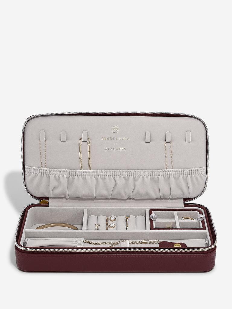 Abbott Lyon X Stackers Burgundy Zipped Jewellery Box