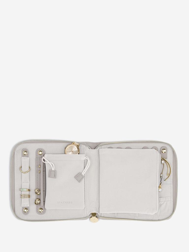 Taupe Raffia Square Jewellery Roll