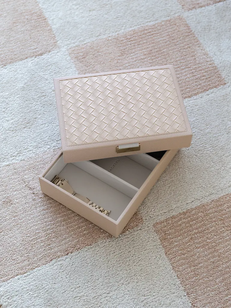 Blush Woven Classic Jewellery Box Set of 2
