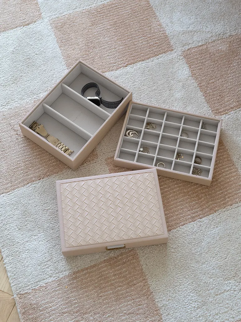 Blush Woven Classic Jewellery Box Set of 3 