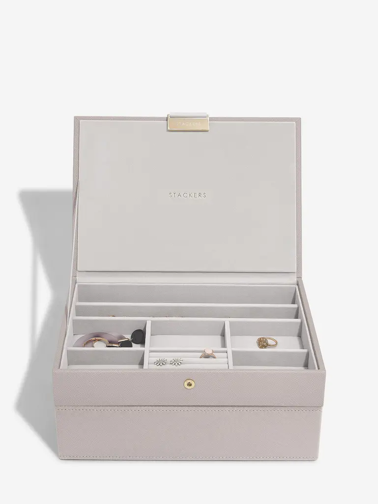 Taupe Woven Classic Jewellery Box Set of 2