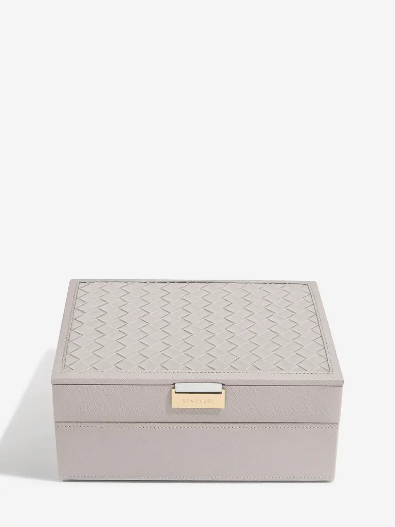 Taupe Woven Classic Jewellery Box Set of 2