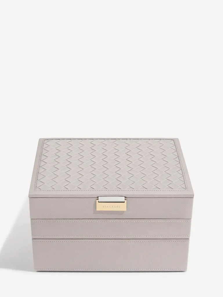 Taupe Woven Classic Jewellery Box Set of 3 