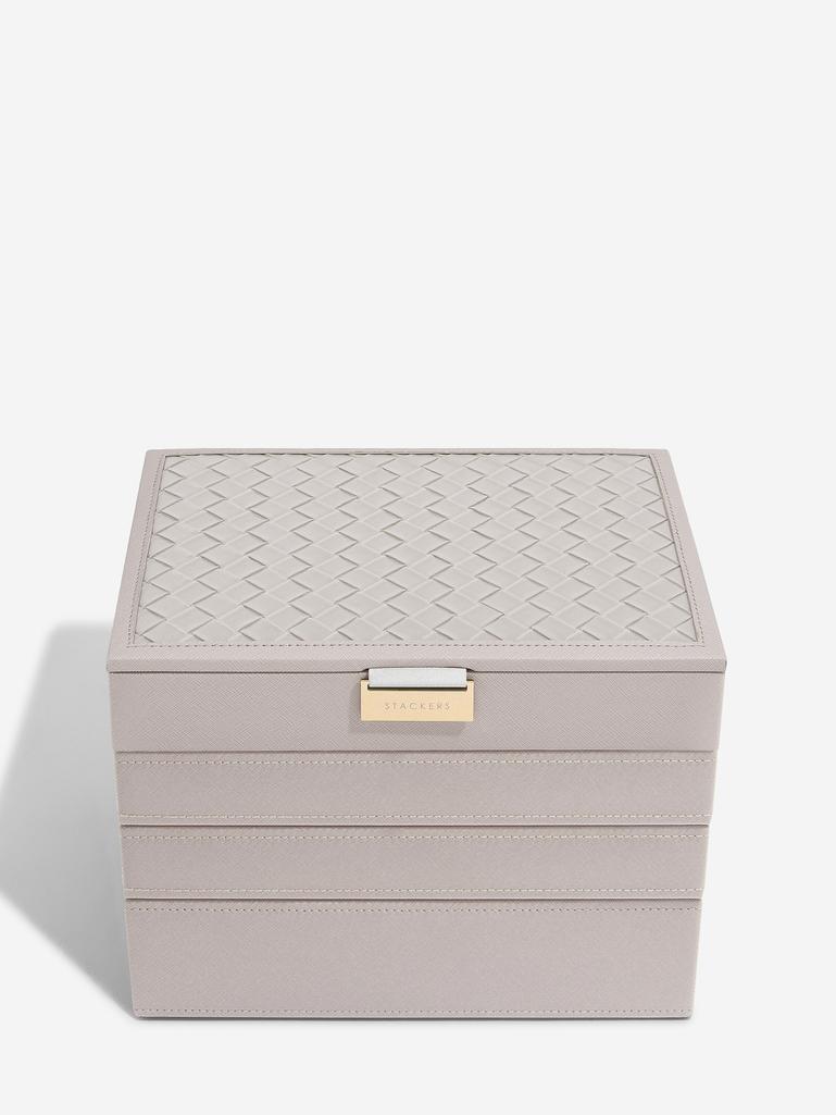 Taupe Woven Classic Jewellery Box Set of 4