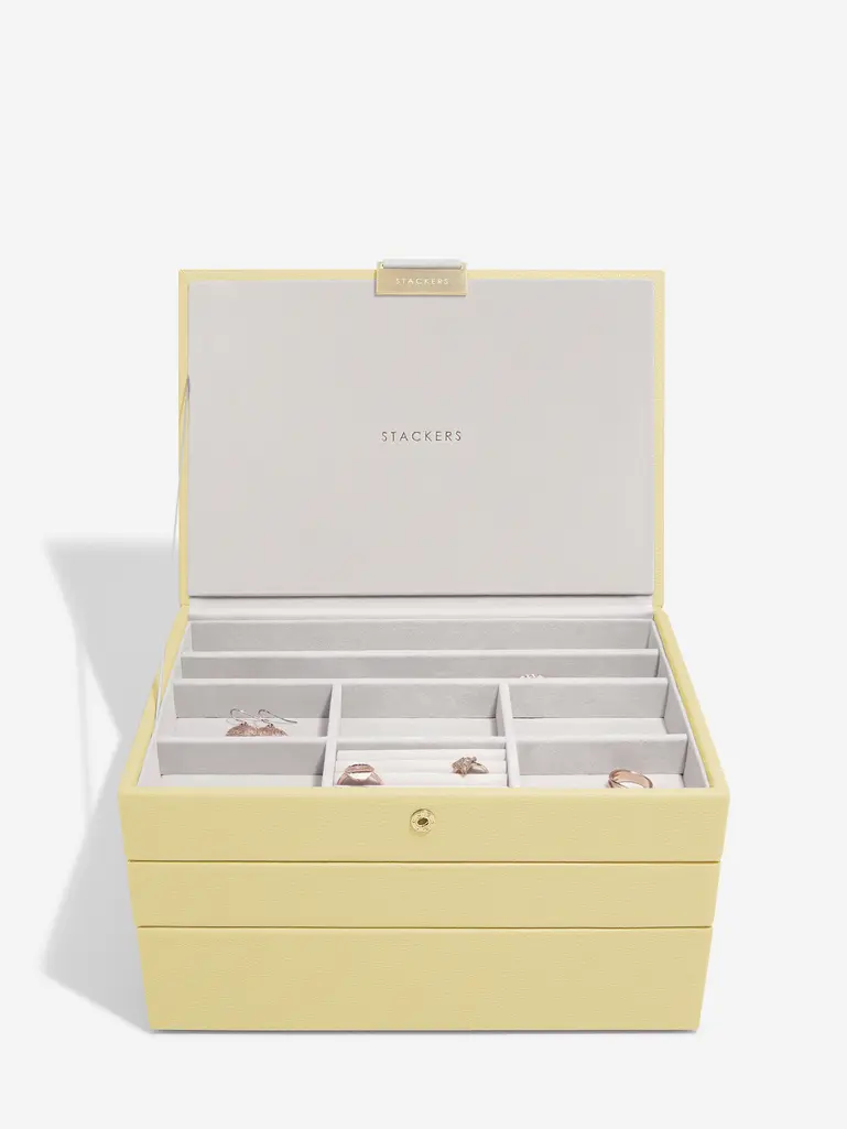 Butter Yellow Classic Jewellery Box Set of 3