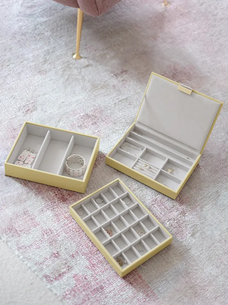 Butter Yellow Classic Jewellery Box Set of 3