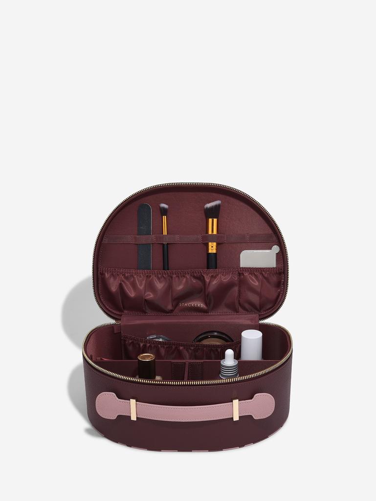 Burgundy Chequered Star Vanity Case