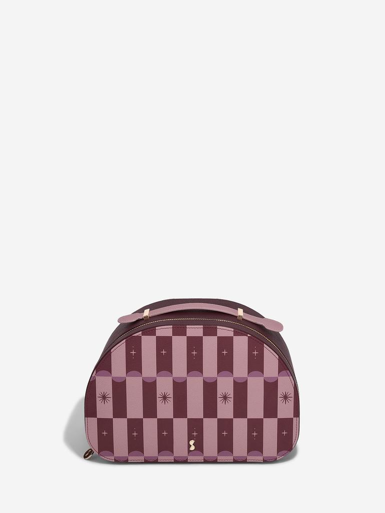 Burgundy Chequered Star Vanity Case