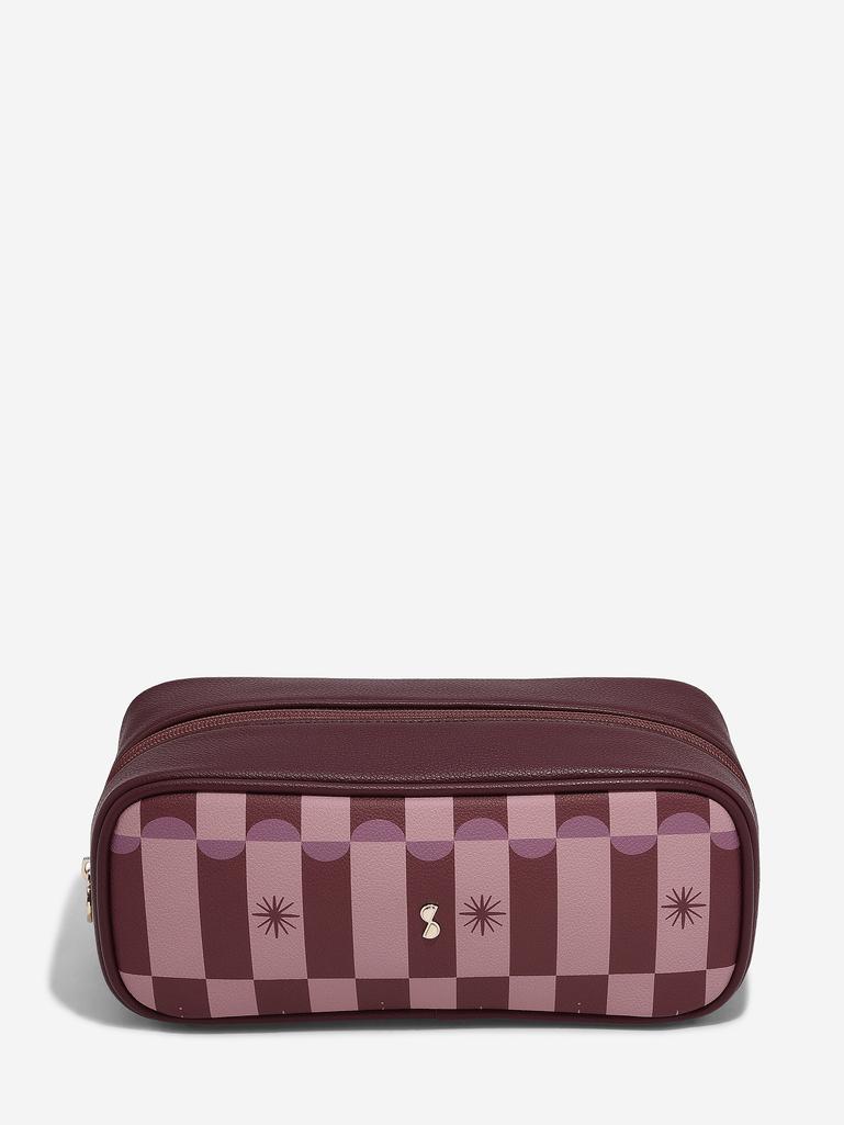 Chequered Star Expanding Cosmetic Bag