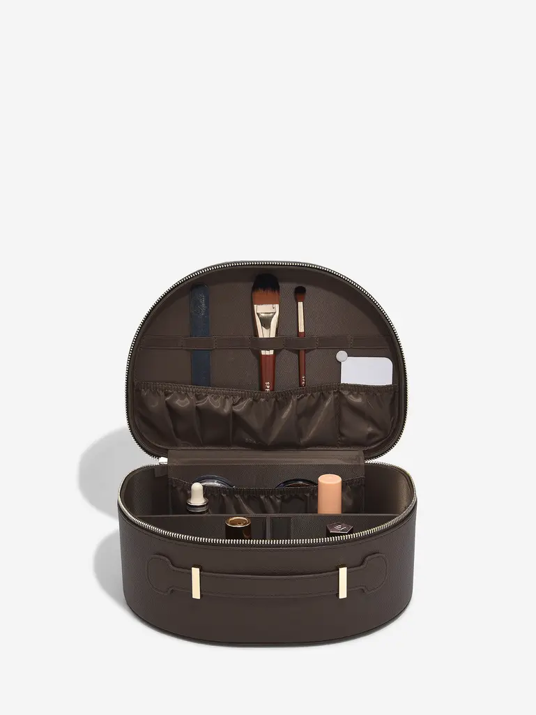 Brown Suedette Vanity Case