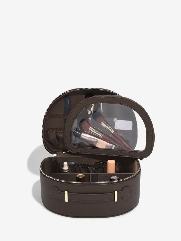 Brown Suedette Vanity Case