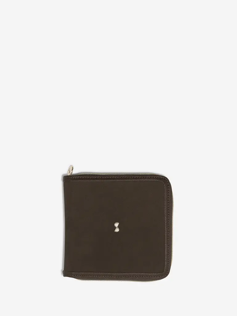 Brown Suedette Square Jewellery Roll