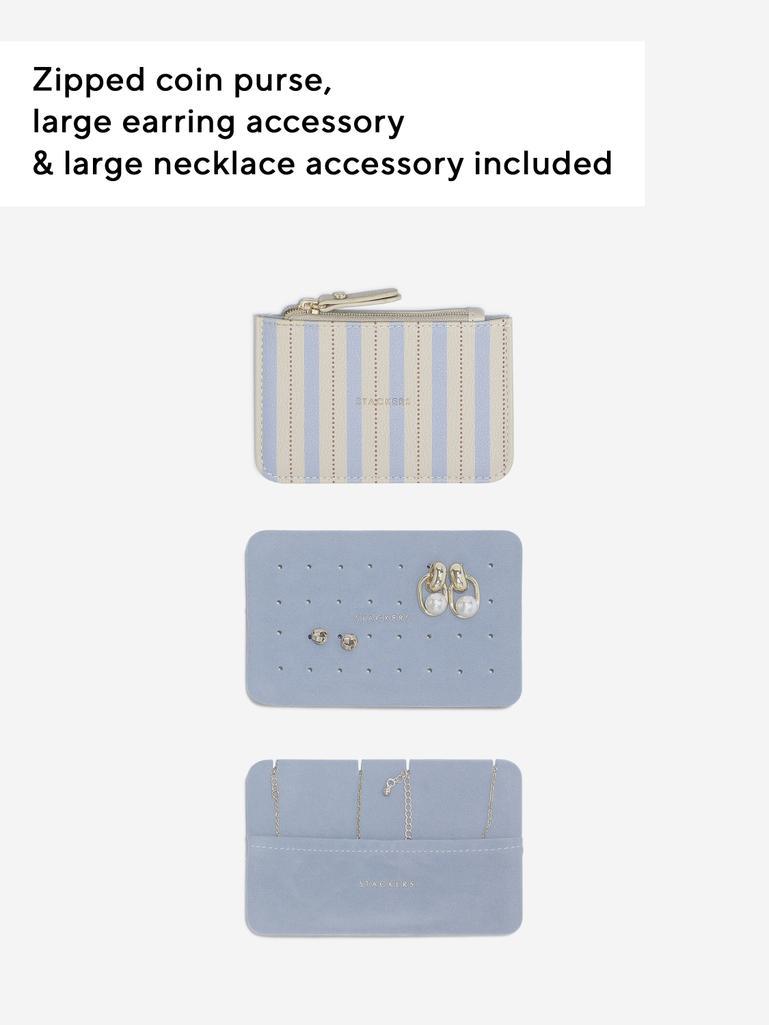 Oatmeal & Blue Expanding Travel Jewellery Case