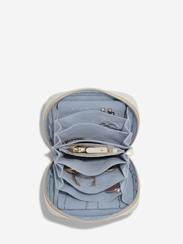 Oatmeal & Blue Expanding Travel Jewellery Case