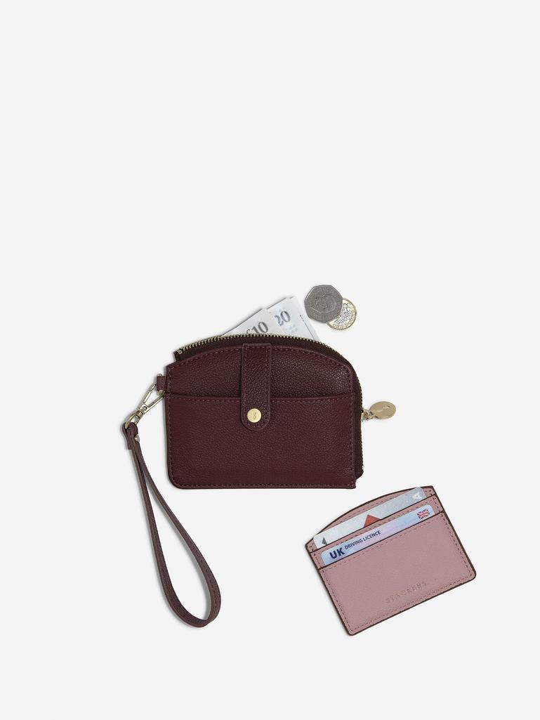 Burgundy Chequered Star Purse