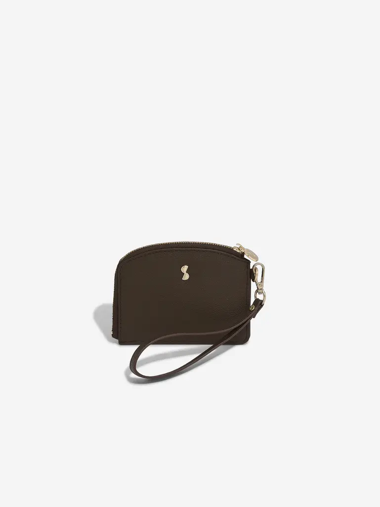 Chocolate and Blue Stripe Purse