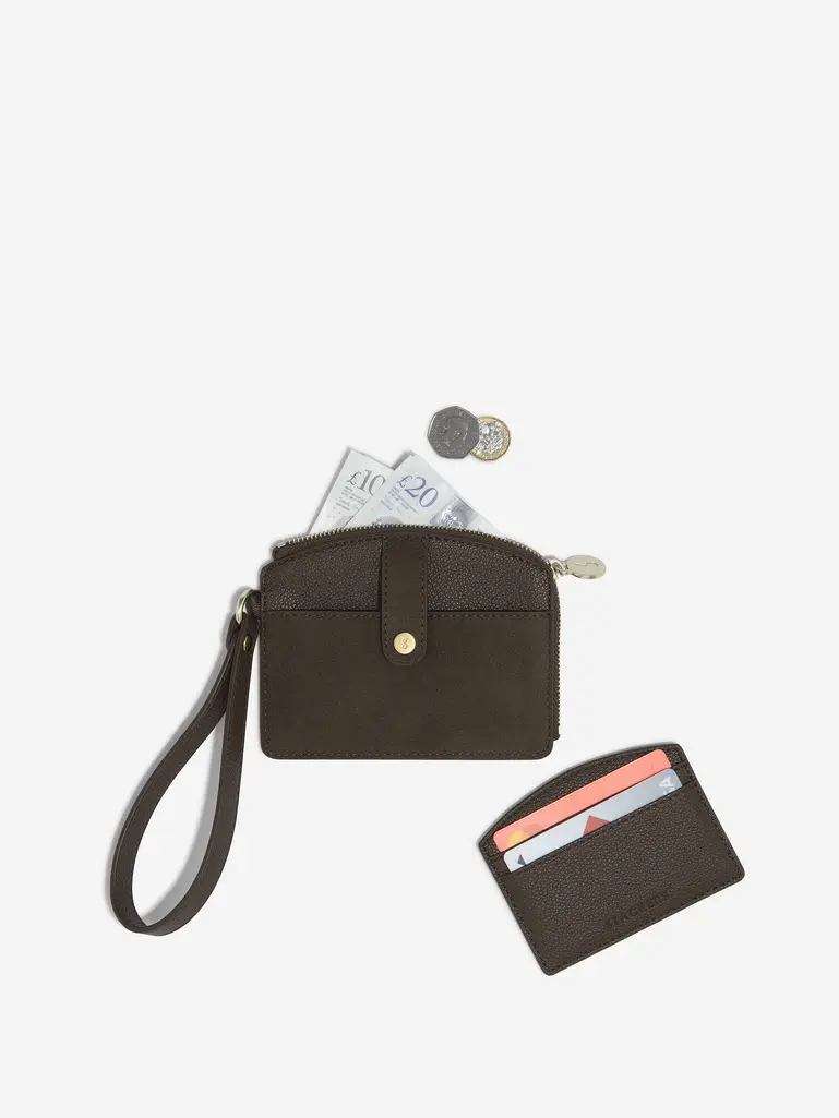 Brown Suedette Small Purse