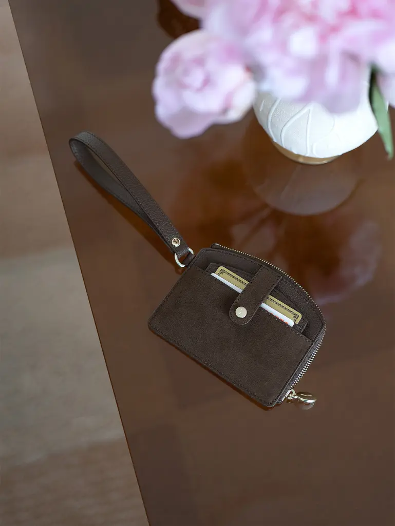Brown Suedette Small Purse