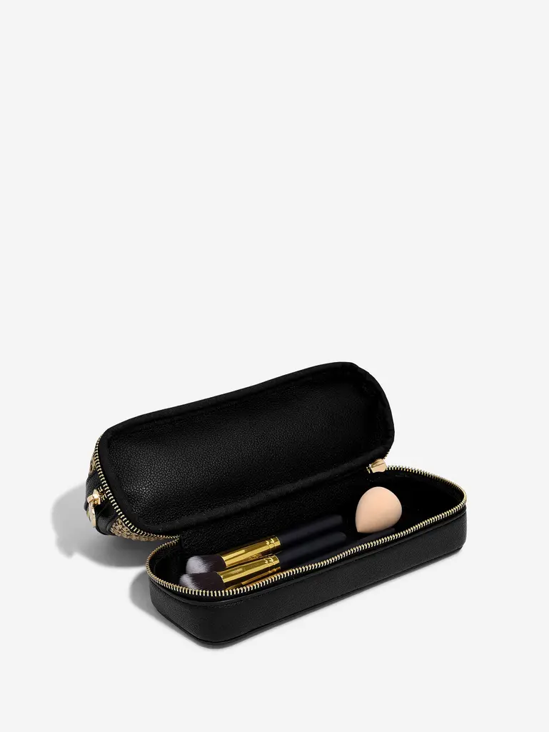 Black Raffia Cosmetic Bag