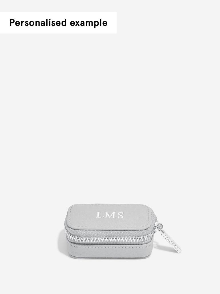 Pebble Grey Petite Zipped Jewellery Box