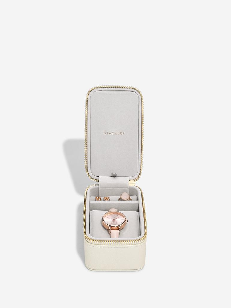 Metallic Pearl Travel Jewellery & Watch Box