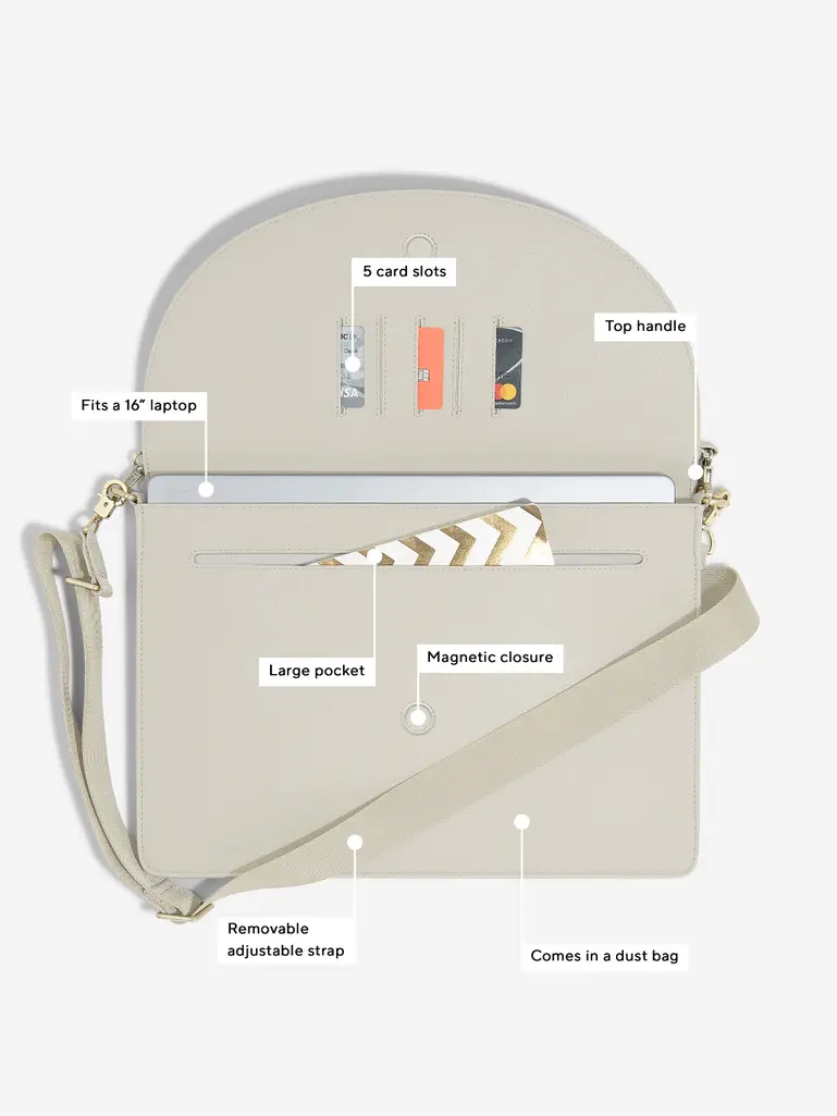 Oatmeal Slim Laptop Bag 