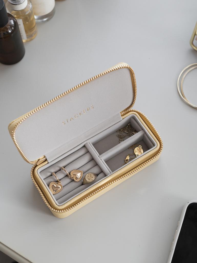 Butter Yellow Medium Zipped Travel Jewellery Box