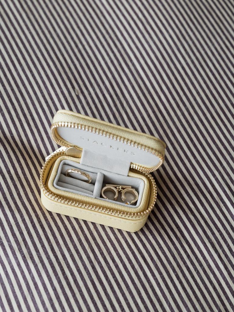 Butter Yellow Petite Zipped Travel Jewellery Box