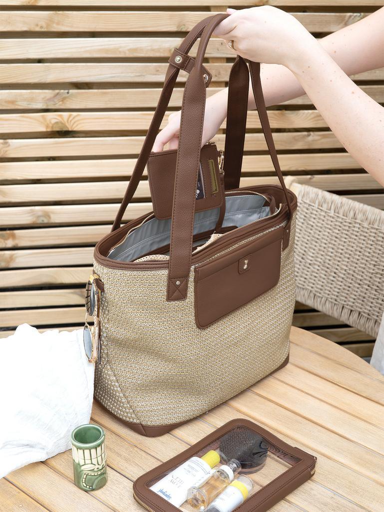 Tan Raffia Tote Bag