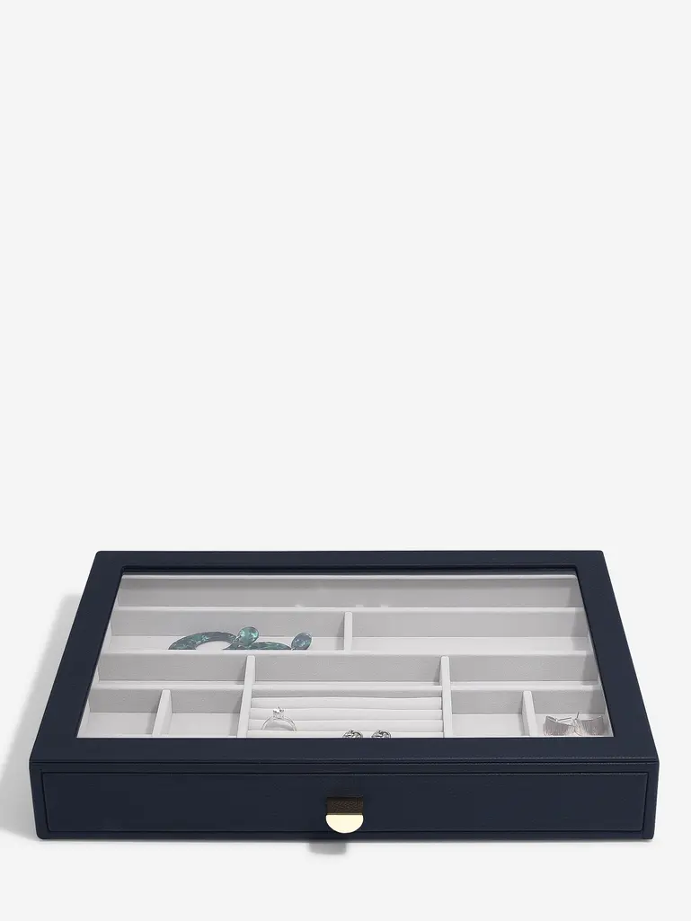 Navy Pebble Supersize Jewellery Box Display Drawer